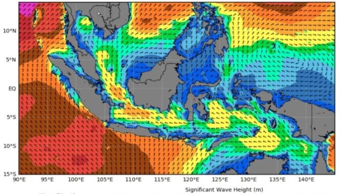 Waspada Gelombang Tinggi hingga 6 Meter Menghantam Perairan Indonesia